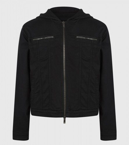 Stretch Hooded Jean Jacket